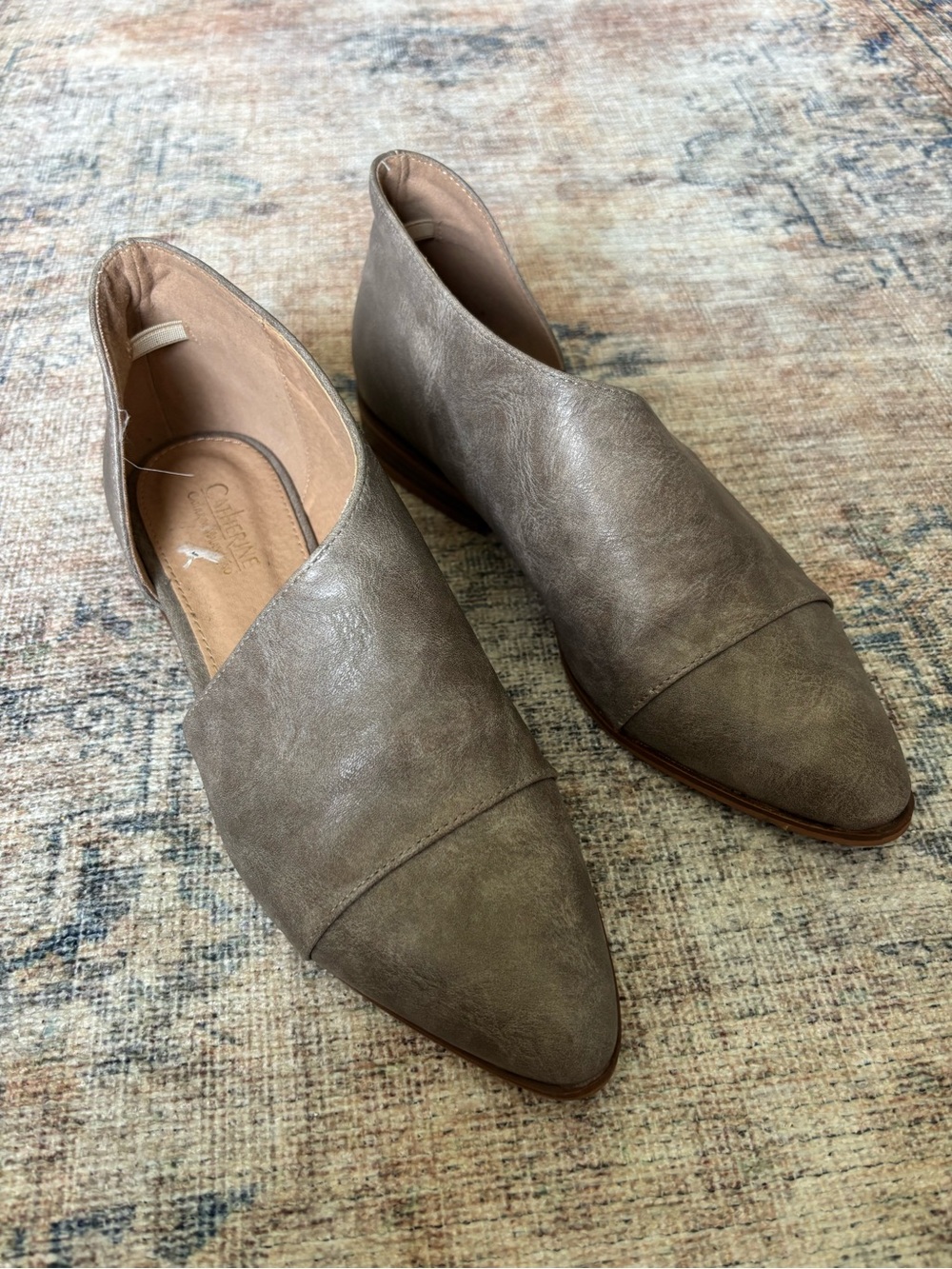 Catherine Malandrino Taupe Pointed D'Orsay Flats